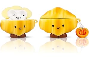 Custodia carina per AirPods di 4a generazione, per auricolari wireless AirPods 4, custodia di ricarica in silicone XMBYGY con motivo cartoni animati, antiurto, protettiva con moschettone, per uomo