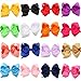 4.5" Solid Baby Girls Clip Hair Bows Large Set Of 16 Color
