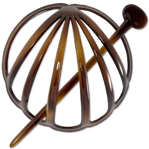 Ebuni | French Hair Bun Holder and Pin - Tortoiseshell (Brown) | Made in France