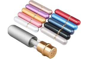 Flerfärgat inhalatorrör för eterisk olja i aluminium, tom, påfyllningsbar, aluminium och glas, personliga näsinhalatorer set med bomullsvekar (10 st)