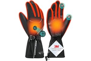 WARMSMART Heated Gloves,7.4V 3000mAh Rechargeable Battery Electric Heating Gloves for Men Women,Waterproof Touchscreen Hand Warmer Gloves with 3M Thinsulate for Skiing Fishing Camping Hiking