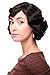 WIG ME UP ® A4002-3 Lady Quality Wig Short Bob 20s 30s Twenties Movie Star Diva Charleston Swing Style Wave Dark Brown