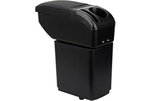ZENVI Braccioli Compatible with Citroen Berlingo Braccioli Console Centrale Organizer Immagazzinaggio Scatola Utilizzabile Per Autisti Supporto Gomito Doppio Spazio Archiviazione(Stile Nero)