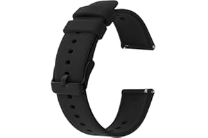 Giantree Silikonowe paski do zegarków, szybkie odpinanie, wodoodporne, miękkie, gumowe paski zastępcze z posrebrzaną klamrą ze stali nierdzewnej, kompatybilne z smartwatchem sportowym dla mężczyzn i