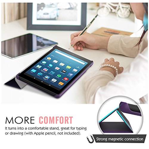 MoKo Hülle für Fire HD 2016 8 Zoll – Ultra Slim Lightweight Schutzhülle Smart Cover mit Auto Schlaf / Wach Funktion und Standfunktion für Fire HD Tablet (Vorherige 6. Generation – 2016), Violett - 7