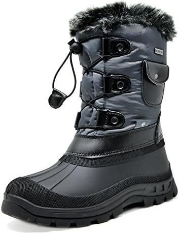 Dream Pairs Boys Girls Child Ksnow Mid Calf Waterproof Winter Snow Boots