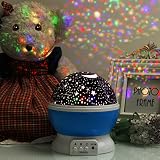 XFH LED Sternenhimmel Projektor Nachtlichter Beleuchtunglampe Stern Lichterprojektor 360 Grad Drehen für Kinder Baby Zimmer Schlafzimmer Kinder Geschenk - 5