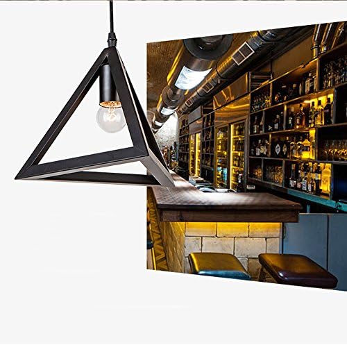 Light Industrial Retro Iron Ceiling Light Nordic Simple Hill Pyramid Pendulum Lamp Restaurant Pendant Light Modern Simple Basket Chandelier Lamp Restaurant Hanger 120 cm réglable-e27 (Bulb Not Included), black
