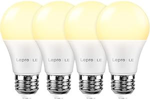 Lepro Ampoule LED E27 Connectee 9W (Equivalent de 60W), E27 LED WiFi Intelligente Blanc Chaud 2700K Dimmable 806LM Fonctionne avec Alexa, Echo et Google Home, Pas de Hub Requis -4pcs
