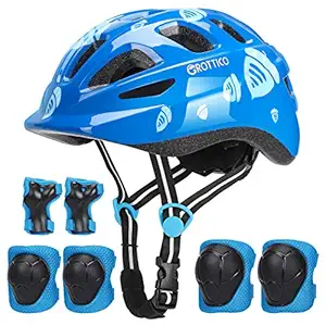 GROTTICO Toddler Kids Helmet Protective Gear Set - for 2-10 Years Boys Girls Bike Skate Scooter, Adjustable Ultralight CPSC Safety Certificate