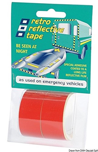 PSP Marine Tapes Ruban adhesif reflechissant Rouge 2,5 m x 25 mm (2 Rolls da 25 mm x 2,5 m)