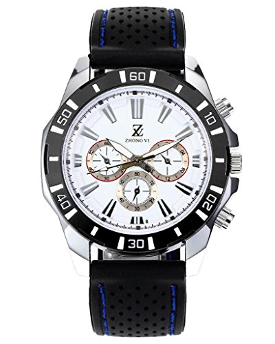 JSDDE Uhren,Herren-Armbanduhr Klassische Fashion Businessuhr Casual Sport Uhr Silikon Analog Quarz Uhr,Blau-Schwarz JSDDE Uhren,Herren-Armbanduhr Klassische Fashion Businessuhr Casual Sport Uhr Silikon Analog Quarz Uhr,Blau-Schwarz