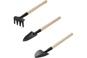 ANZONGYI 3 Pieces Flower Gardening Kit Miniature Gardening Rake Trowel and Shovel Succulent Plants Tools for Indoor Miniature Fairy Garden