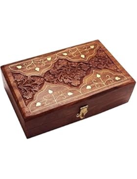 Weihnachten schenk, Hölzerner Schmucksachekasten, Aufbewahrungsbehälter mit schnitzender Arbeit, VintageBox, Aufbewahrungsbox...