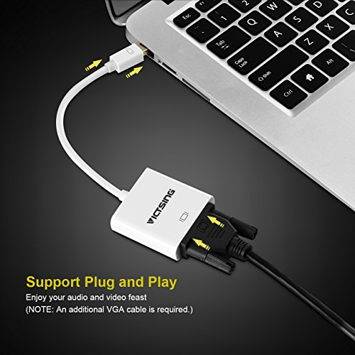 VicTsing Mini DisplayPort DP auf VGA Adapter Kabel Konverter für Apple MacBook, MacBook Air, MacBook Pro, iMac, Mac mini, Microsoft Surface Pro/ Pro 2/ Pro 3, Lenovol Thinkpad X1/ Carbon/ Touch/ Helix. (weiß) - 6
