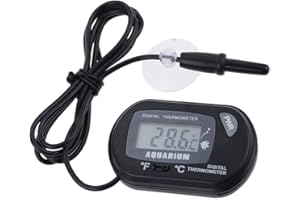Mesee LCD Digital Aquarium Thermometer, Digital Thermometer Hygrometer, Aquarium Wasserthermometer für Aquarium Marine Temperatur mit Saugnapf und Sonde