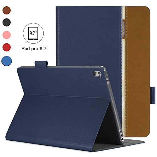 AUAUA iPad Pro 9.7 Hülle, iPad Pro 9.7 PU Leder Tasche Schutzhülle Schal + Clear Schutzfolie(Gift) für Apple iPad Pro 9.7 Zoll Apple Tablet