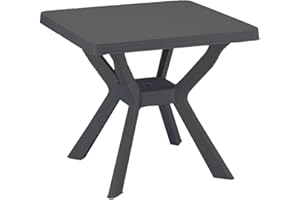 IPAE PROGARDEN Ipae-Progarden Nilo Tavolo Quadrato, Antracite, 79 x 79 x 72 cm