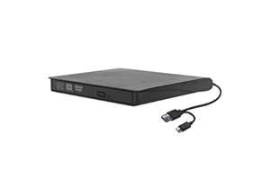 Nuwo Masterizzatore Slim DVD CD Esterno USB 3.0 e Type-C, Unità DVD CD Esterna DVD/CD Drive DVD-R CD-RW, Lettore Portatile per PC Desktop Laptop Notebook Win/Linux/Mac (8x DVD-ROM, 24x CD-ROM)