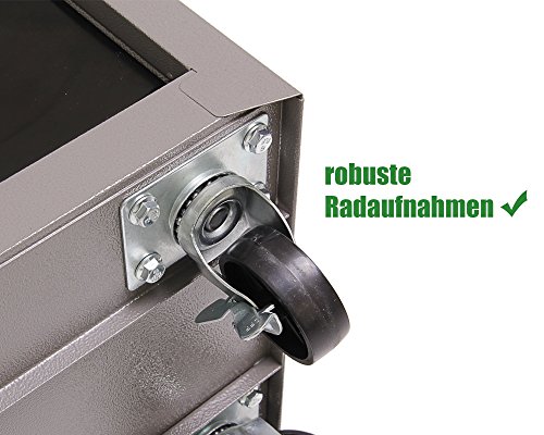 Ondis24 Werkstattwagen Werkzeugwagen abschließbar mit 5 Schubladen mit Lenkrollen unbestückt - 9