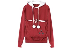Angel ZYJ Damen Pullover Kapuzenpullover mit Katzen Hund Tasche Hundetasche Katze Sweatshirt Pulli Hoodie Kapuze Katzenpulli Beutel Langarm Herbst Winter große größen