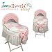 Personalised Pink Star Patchwork Skirted Moses Basket Cover