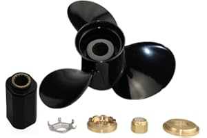 Boatman Hélice fueraborda de aluminio y acero inoxidable de 13 x 19 para motor Mercury 40/50/70/75/80/90/100/115/125/140 CV, 15 dientes estriados, derecho