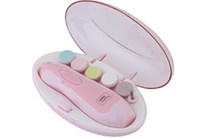 HZTYYIER Eletric Nail Trimmer Sicheres Baby Nagelknipser Set mit 6 in 1 Schleifkopf Poliergerät für Kleinkind Trimmer Zehennägelnägel(Rosa)