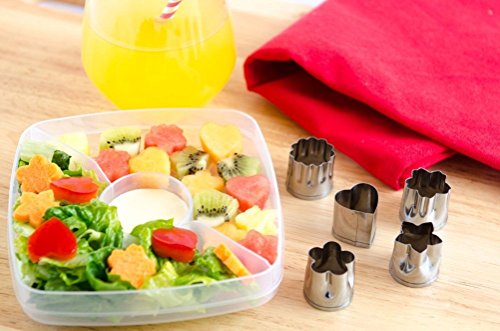 LOTOS® 5-Stück Edelstahl Mini Kekse Ausstechformen Set, Geeignet für Machen in Verschiedene Formen Plätzchen Obst Gemüse - 3
