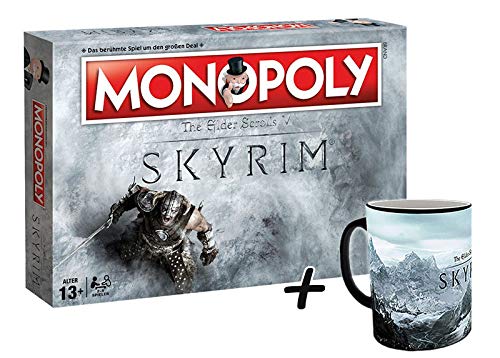 Preisvergleich Produktbild Skyrim Monopoly Brettspiel + Tasse Kaffeetasse Zaubertasse (mit Zaubertasse Dragon Symbol)