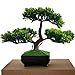 Produktbild LWBAN -künstliche Bonsai Künstliche Bonsai-Baum Pflanzen Dekoration Kunstpflanze Grün Kunstblume Deko mit Weiß/Schwarz Töpfen, ca. 20 cm (5 Farben, hohe Qualität), green