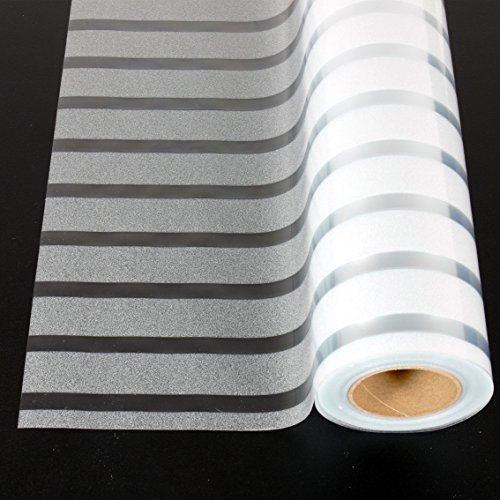 Tamia-Home Statische Fensterfolie 90% UV-Sonnenschutz Selbsthaftende Sichtschutzfolie Glasdekor „Lineal weiss“ S018 (90*100cm) - 3