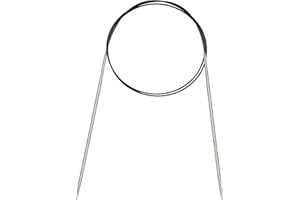 Coopay Circular Knitting Needles 3.25mm 100cm Long, Steel With Flexible Cable, Metal Fixed Pins for Blanket Knitting Large Projects, For Arthritis Hands, Size US 3