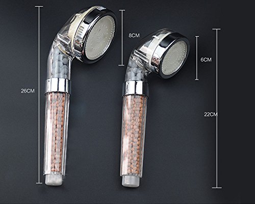 Luniquz LED Handbrause wassersparend Duschkopf temperatur 3 Farbe-Wechseln Duschbrause mit Fliter – groß - 3