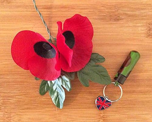 Patriotic Camouflage Secret Stash Tube or Pill Box with Union Jack charm attached