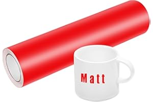 BOSADA Vinylfolie Plotter, 30x400cm Selbstklebende Folie,Plotterfolie Vinyl für Cricut, Silhouette Cameo 4,Bastelprojekte,Tasse, Fenster, Keramik, Kunststoff (Matte Rot)