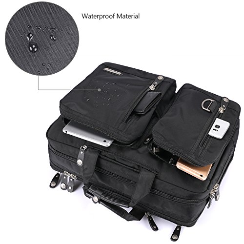 FreeBiz 17-Zoll-Laptop-Tasche Multifunktions -Laptop-Aktenkoffer -Rucksack mit Tragegriff und Schultergurt Passend bis zu 17,3-Zoll-Laptop / Notebook / MacBook / Chromebook für Dell, Asus, Msi (17,3 Zoll, Schwarz) - 4
