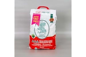 GHARANA SWAAD KA KHAZAANA T&L Green Dragon Thai Jasmine Fragrant AAA Rice 10kg - | Delicate Jasmine Aroma | Long, Aromatic Grains | Versatile for Various Cuisines | Ethically Sourced Farming | Nutrient-Rich | Gluten-Free