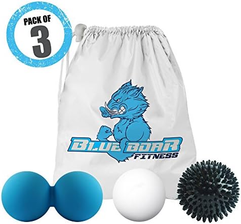 Massage Balls by Blue Boar Fitness / 3 Pack Massage Ball Set for Stretching, Relaxation and Muscle Recovery - High Quality and Extremely Durable Exercise Balls with FREE Carrier Bag / 100% Money Back Guarantee