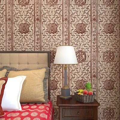 New Chinese classical blessing word wallpaper restaurant entrance porch screen window grill window living room study entrance porch wood carving wallpaper , 840301