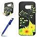 Produktbild Galaxy S6 Hülle,Schwarz Silikon Case für Samsung Galaxy S6,MoreChioce Schön 3D Ginkgo Biloba Muster Weich Silikon Ultra Dünn TPU Protective Silikonhülle Hybrid Back Cover Stoßfest Kratzfeste Kristall Flexible Gel Case Defender Bumper für Samsung Galaxy S6 + 1x Blau Stylus Stift