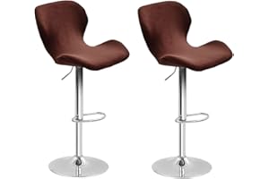 Levoberg 2 pezzi Coprisedia da bar curvo in velluto elasticizzato per sedia da bar con schienale elastico, copertura sgabello alto da cucina, caffè