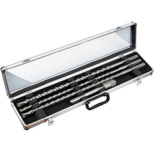 SDS Max Hammer Bohrer Satz lang 3-tlg + Adapter SDS-Max/Plus Alukoffer FT0550