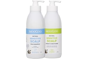 MooGoo Natural Milk Shampoo & Cream Conditioner Pack - For Itchy, Dry, Eczema, Psoriasis & Dandruff Prone Scalps – SLS, Silicone, Sulfate & Paraben Free - Natural & Gentle Formula – 2x 500ml