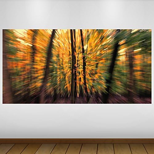 EXTRA LARGE Yellow Forest Blur Abstract Vinyl Wall Art Sticker Poster -140cm x 70cm