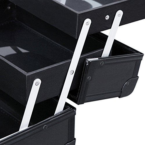 Songmics Beauty Case Kosmetikkoffer Multikoffer Etagenkoffer mit Spiegel 24 x 19 x 17 cm (B x H x T) schwarz JBC316B - 7