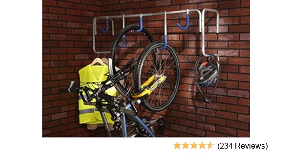 mottez folding & telescopic 4 bike wall rack