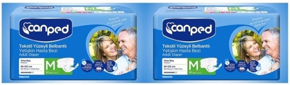 Canped Belbantlı Tekstil Hasta Bezi Orta Boy(M) 30Lu 2Paket 60Adt