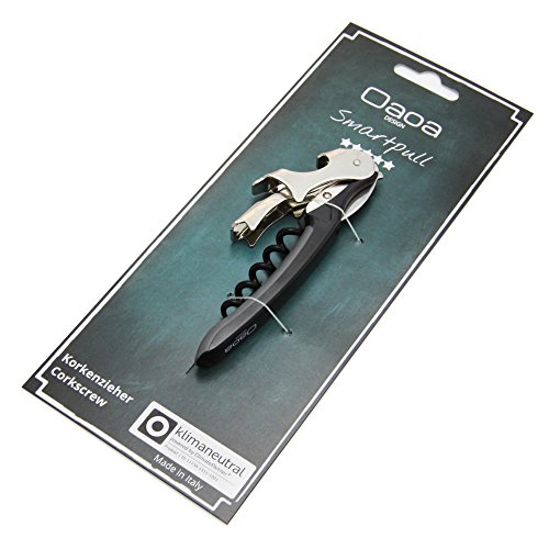 Oaoa Design SMARTPULL bester Korkenzieher mit doppeltem Hebel – klimaneutral – Kellnerkorkenzieher Kellnermesser Weinöffner inkl. Folienschneider, Kapselheber und mit Teflon beschichteter extralangen Spirale, für einfache Handhabung mit wenig Kraftaufwand – 60 Tage Geld-zurück-Garantie - 2