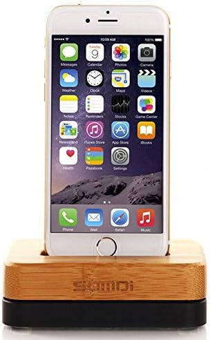 iPhone 7 Stand, Bamboo Wooden Desk Stand Charger with Aluminum Alloy Base for iPhone 7 plus/iPhone 7/iPhone 6 plus/ iPhone 6/ iPhone 5